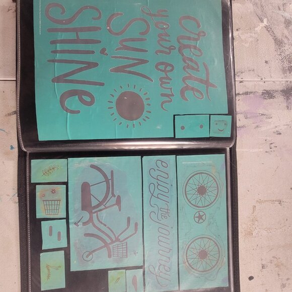 Bundle 6 ~ Reusable Silk Screen Stencils ~ 10 x 13 Binder ~Miscellaneous - Picture 5 of 16